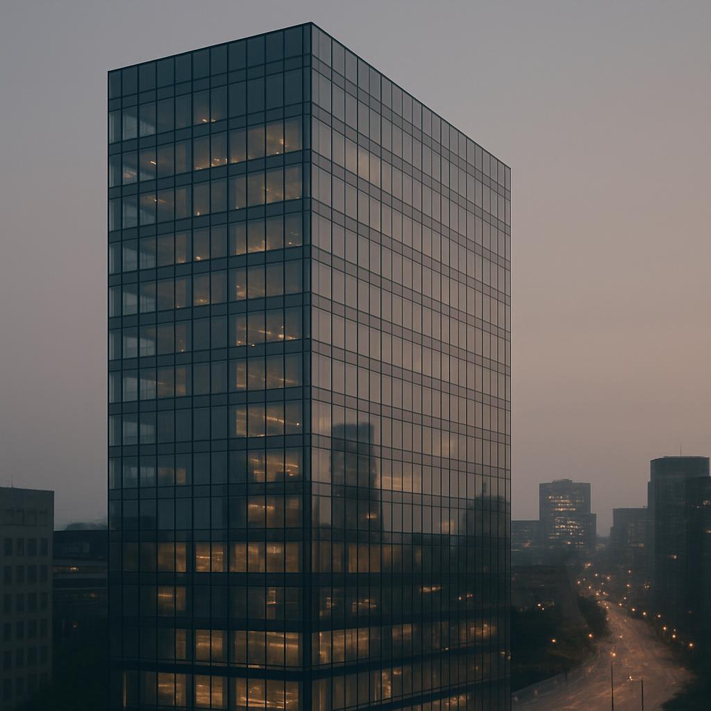 Une tour de bureaux nocturne me-phare